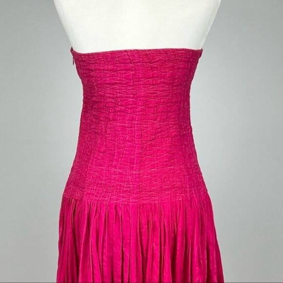 Diane Von Furstenberg DVF Womens Sheryl Strapless Midi Dress Magenta Pink size 6 - Picture 10 of 13